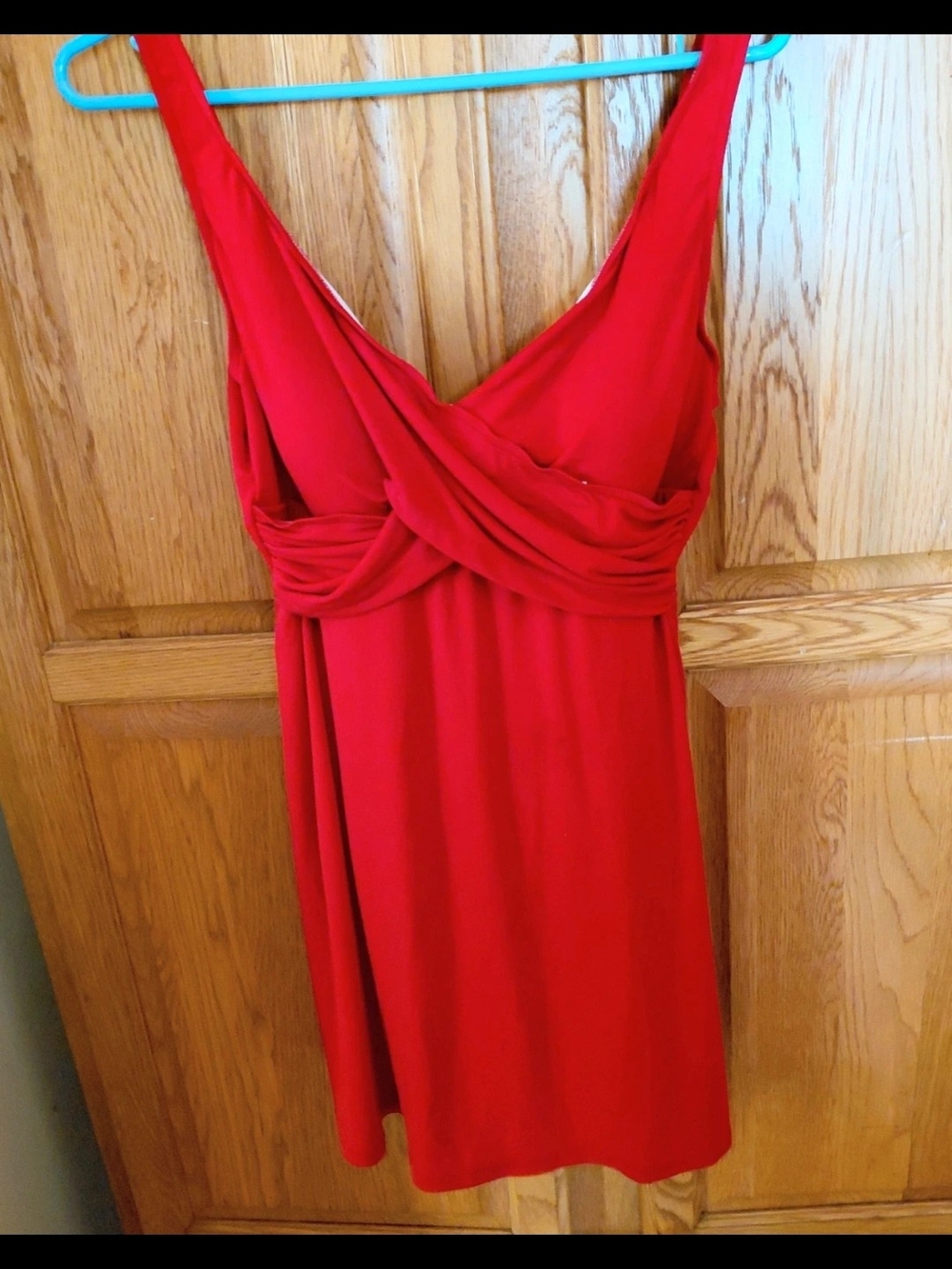 Red Twist-Front One-Piece Swimdress Size 12 ( Very Slimming)